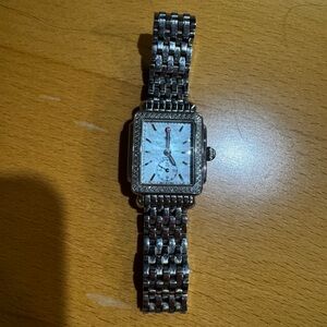 Michele Silver Watch with White Dial